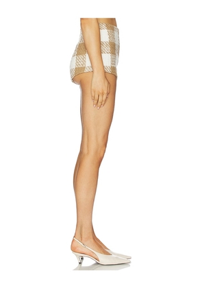 MAJORELLE Margaret Hot Short in Tan, White. Size S. Also in XS, M.