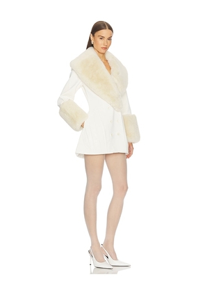 LOBA Julieta Faux Leather Coat in Ivory. Size L. Also in XS, M.