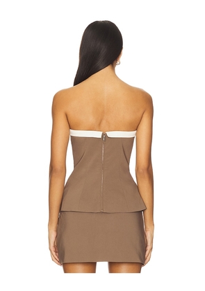 MAJORELLE Serena Top in Brown. Size M. Also in XS, XXS, XL.