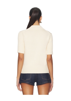 Lovers and Friends Katt Short Sleeve Sweater in Cream. Size M. Also in L, S, XL, XS, XXS.