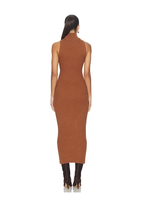 Lovers and Friends Cary Mock Neck Midi Dress in Brown. Size M. Also in L, S, XL, XS, XXS.