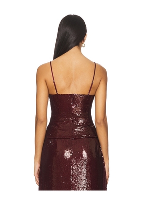 Kate Barton Sequin Column Tank Top in Burgundy. Size 2. Also in 0, 4.
