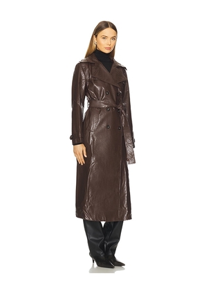 MADISON THE LABEL Hutson Trench in Chocolate. Size XL. Also in XS, S, M, L.