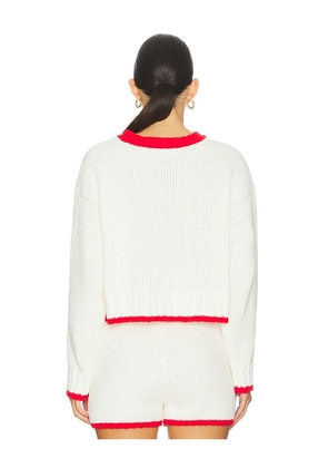 LSPACE Take A Bow Pullover in White. Size S. Also in XS, M.