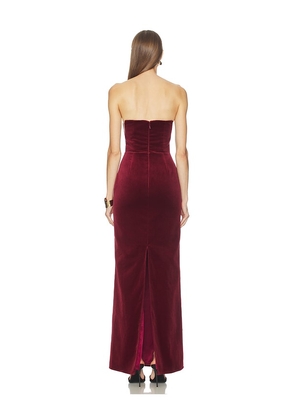 Michael Costello x REVOLVE Anjelique Velvet Gown in Burgundy. Size M. Also in XS, XXS, S.