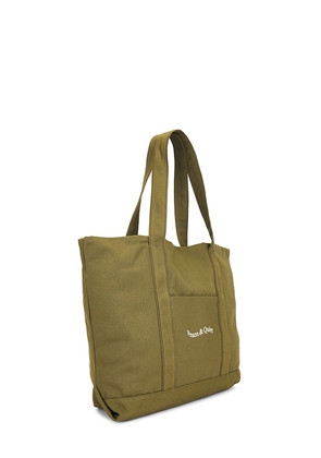 Museum of Peace and Quiet Wordmark Boat Tote in Olive.