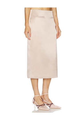 L'Academie Yuli Midi Skirt in Pink. Size M. Also in XS, S, L, XL.