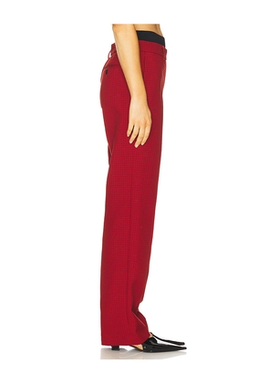 MSGM Techno Micro Check Pant in Red. Size 40. Also in 38.