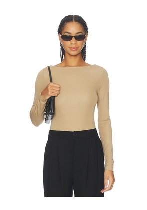 L'Academie Dinara Top in Taupe. Size M. Also in XXS, XS, XL.