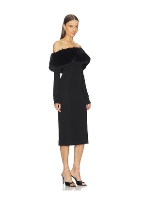 L'Academie Nara Midi Dress in Black. Size M. Also in XS, S.