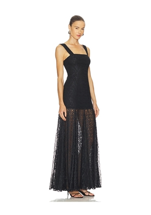 L'Academie Abri Gown in Black. Size M. Also in S, L.