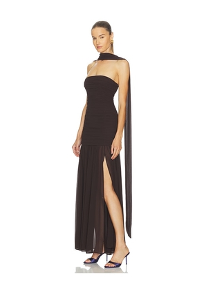 L'Academie Tia Gown in Brown. Size M. Also in XS, XXS, S, L, XL.