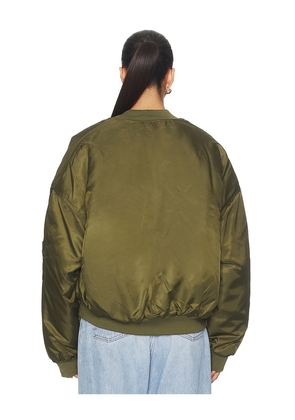 LIONESS Essential Bomber Jacket in Green. Size M. Also in S, XS.