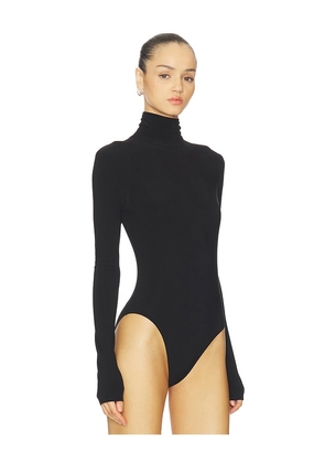 Norma Kamali Long Sleeve Turtleneck Bodysuit in Black. Size M. Also in XS, S, L.