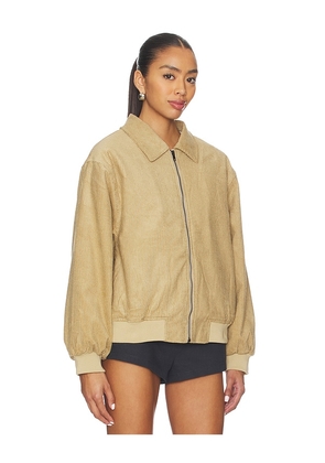 LIONESS Cou Cou Bomber Jacket in Tan. Size M. Also in S, L, XL.