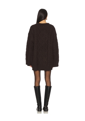 LIONESS Gigi Knit Pullover in Chocolate. Size L. Also in S, XXS, XS, M, XL.