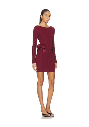 L'Academie Dinara Mini Dress in Burgundy. Size M. Also in XXS, XS, S, L, XL.