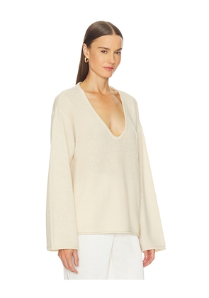 L'Academie Brenne Neck Sweater in Ivory. Size M. Also in XXS, XS, S, XL.