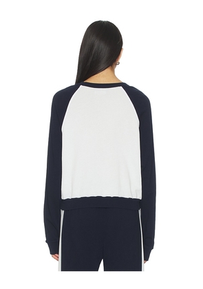 Michael Lauren Siri Colorblock Raglan Pullover Top in Navy. Size M. Also in S, XS.