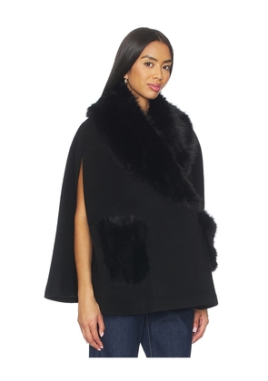 L'AGENCE Chana Faux Fur Cape in Black. Size XXS/XS. Also in L/XL.