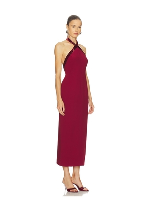 L'Academie Lali Maxi Dress in Burgundy. Size M. Also in XXS, XS, S, L, XL.