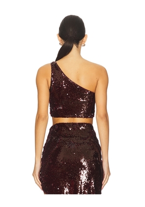 Mother of All Lauren Sequins Crop Top in Burgundy. Size M. Also in XS, S, L.