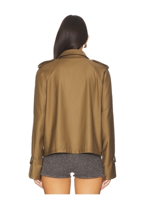 LIONESS x REVOLVE Cropped Trencherous Coat in Olive. Size M. Also in S, XXS, XS, L.