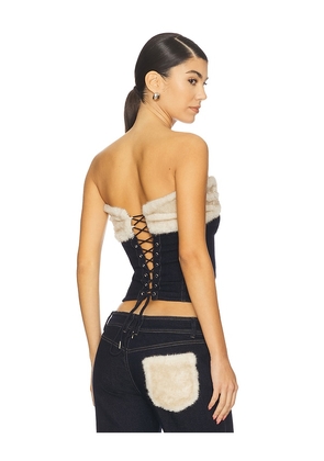 OW Collection Desi Corset Top in Blue. Size M. Also in XS, S, L, XL.
