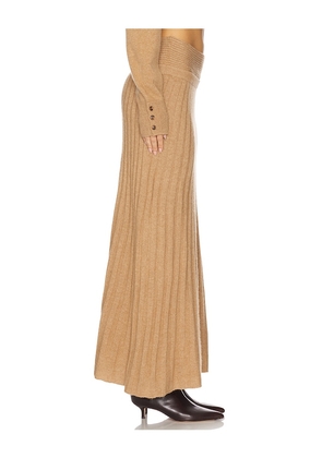 NAADAM Premium Cashmino Ribbed Skirt in Brown. Size S. Also in M.