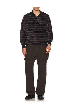Le PÃ¨re Le PÃ©re Teddy Polo Jumper in Blue,Brown. Size M. Also in S, L.