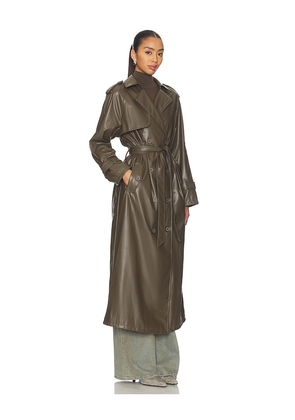 LIONESS x REVOLVE Penny Trench Coat in Olive. Size M. Also in S, XS, L.