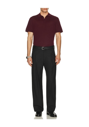 onia Extra Fine Merino Wool Polo in Wine. Size M. Also in S, L, XL/1X.