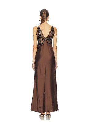 LoveShackFancy Iridia Dress in Chocolate. Size 12. Also in 0, 8.