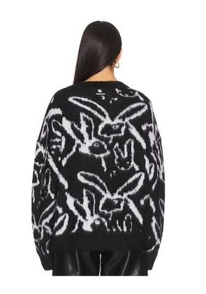 MSGM Sketched Bunnies Sweater in Black. Size XS. Also in M, S.