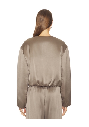 LESET Barb Bomber in Taupe. Size M. Also in L.