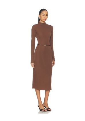 L'Academie Lune Midi Dress in Chocolate. Size M. Also in XS, S, L, XL.