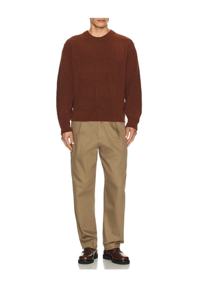 Le17Septembre Boucle Reverse Seam Pullover in Brick. Size 50. Also in 46, 52.