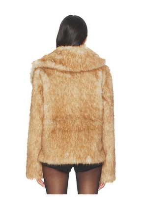 Lovers and Friends Elsa Faux Fur Jacket in Brown. Size M. Also in L, S, XL, XS, XXS.