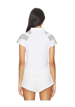 Miaou Page Polo Top in White. Size M. Also in S, XL.