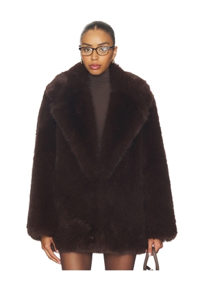 L'Academie Gamine Faux Fur Jacket in Brown. Size M. Also in S, XXS, XS, L.
