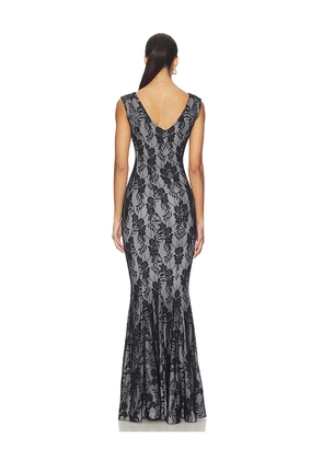 Norma Kamali Grace Fishtail Gown in Black. Size M. Also in S.