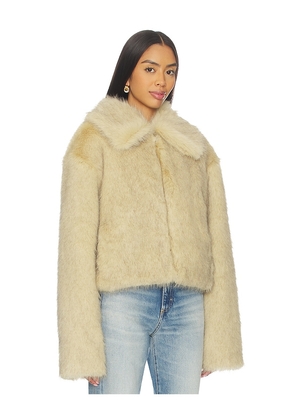Lovers and Friends Nina Faux Fur Jacket in Cream. Size M. Also in L, S, XL, XS, XXS.
