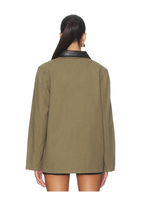 MORE TO COME Gloria Barn Jacket in Olive. Size M. Also in XXS, XS, L, XL.