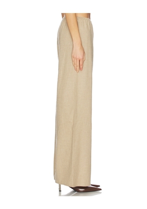 La Ligne Flannel Colby Pant in Tan. Size M. Also in S, XXS, L, XL.