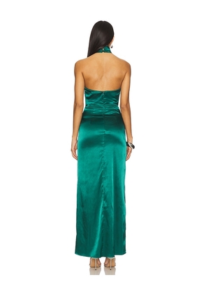 MORE TO COME Darcey Maxi Dress in Dark Green. Size M. Also in XS, XXS, S, XL.