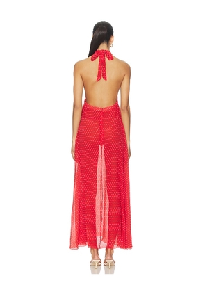 LIONESS District Maxi Dress in Red. Size M. Also in XL, XXL.