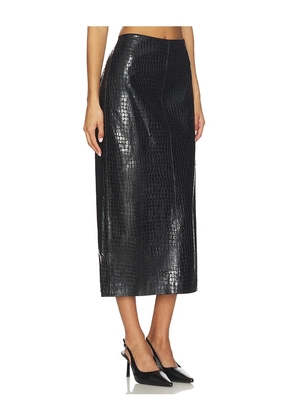 L'Academie Alisson Midi Skirt in Black. Size S. Also in XS.