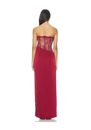 NBD Nalani Maxi Dress in Burgundy. Size M. Also in XS, S, XL.