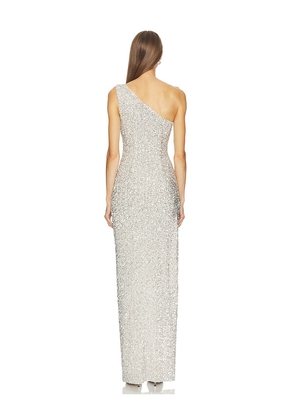 Michael Costello x REVOLVE Stam Maxi Dress in Metallic Silver. Size M. Also in XS, S, L.