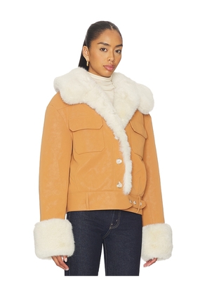 Lovers and Friends James Faux Leather Jacket in Brown. Size M. Also in L, S, XL, XS, XXS.